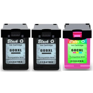 3PK Hi-Yield BK & Color Ink For HP 60 60XL DeskJet D2500 4200 F4400 F4500 Series - Imagen 1 de 1