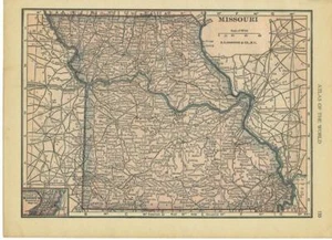 1931 Vintage Missouri State Map / 6x8 Great size for Wall Art / 90 years old - Bild 1 von 1