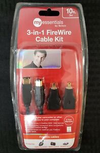 My Essentials Belkin 3 in 1 FireWire Cable Kit 10ft 3m in Package