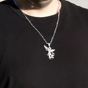 Iced out Saint Michael Pendant Necklace, 925 Sterling Silver, Archangel Pendant - Picture 1 of 5