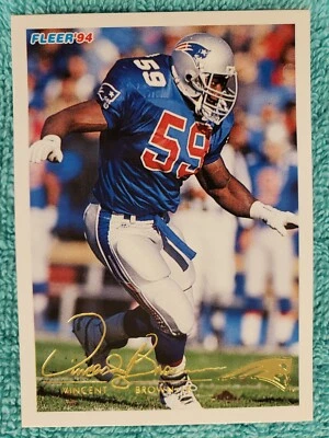1994 FLEER VINCENT BROWN #308 NEW ENGLAND PATRIOTS - Image 1 of 4