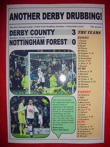 Derby County 3 Nottingham Forest 0 - 2016 - Souvenir Print - Bild 1 von 1