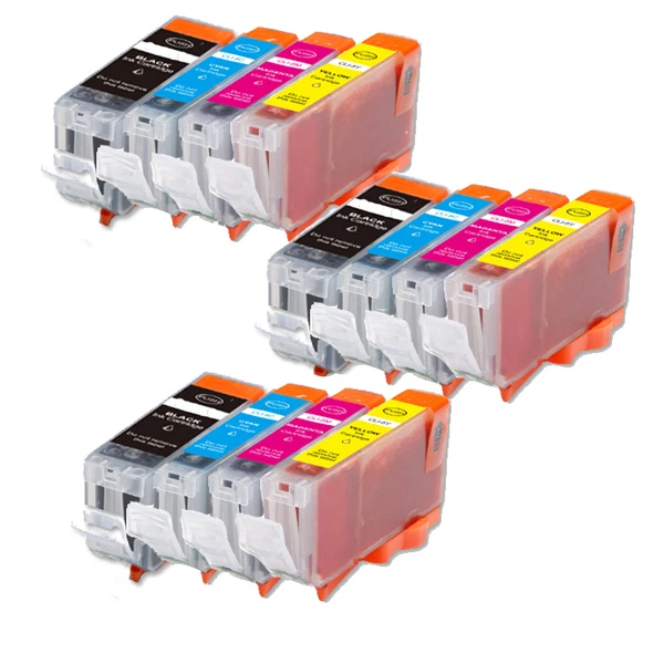 12 PK Ink Cartridge Set w/ chip use for Canon PGI-5 CLI-8 iP3300 iP3500 MX700 - Image 1 of 1