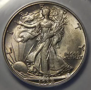 1938-D ANACS MS62 WALKING LIBERTY HALF DOLLAR - Picture 1 of 4