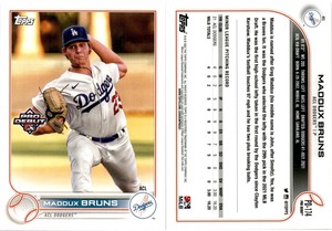 2022 Topps Pro Debut Baseball Card PD-174 MADDUX BRUNS ACL DODGERS