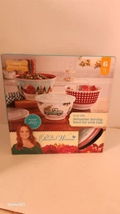 Brand New Pioneer Woman Holiday Barn Melamine Serving Bowl Set W/Lids! - Picture 1 of 5