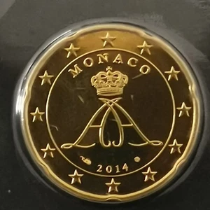 20 CENT EURO 2014 BU 2. Karte 8000 Ex. MONACO / VERSIEGELT UND AUS DER SCHATULLE / - Bild 1 von 2