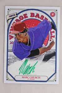 Marc Church - 2023 Onyx Vintage Baseball On-Card Autograph Green #/50 Rangers