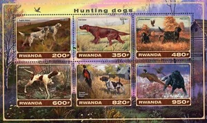 Hunting Dog English Setters Black Labrador Shorthaired Pointer S/S 6 Stamps MNH - Picture 1 of 7