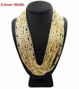 Cadena Figaro italiana para hombre corte diamante 12 piezas 6,5 mm 8" 20" 24" 30" al por mayor  - Imagen 1 de 4