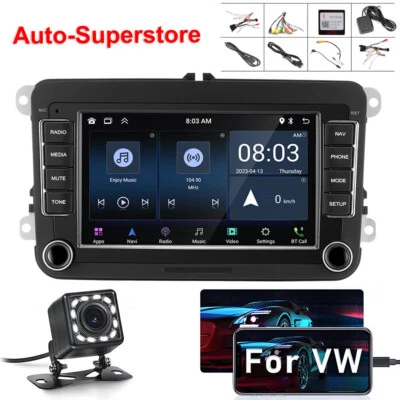 7" 2 DIN Autoradio Android 13 WiFi GPS Navi für VW GOLF 5 6 Passat Touran Tiguan - Bild 1 von 4