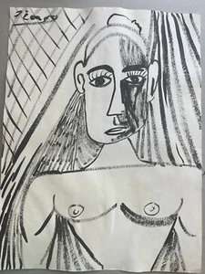 Pablo Picasso Drawing On Paper Hand Signed Original HIGH VALUE Nude - Picture 1 of 1
