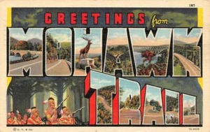 MA, Massachusetts  MOHAWK TRAIL Large Letter Linen  1949 Curteich Postcard - Picture 1 of 2