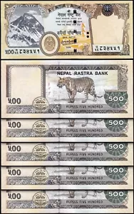 Nepal 500 Rupees 2020, UNC, 5 Pcs LOT, P-81 - Picture 1 of 4
