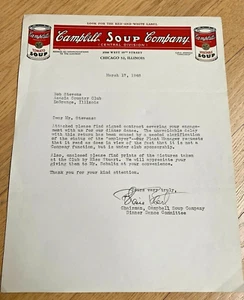 1948 CAMPBELL SOUP COMPANY LETTER / LETTERHEAD - Campbell's Soup - Chicago - Picture 1 of 5