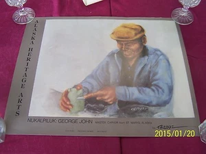 "NUKALPILUK: GEORGE JOHN "-TAZOUZ -IMPRESIONISMO ARTE TALLADOR CARTEL 20"W X 16"H - Imagen 1 de 1