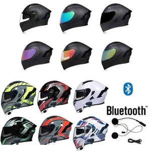 Motorcycle Helmet Full Face with Intercom Bluetooth Flip Up Riders Interphone - Bild 1 von 42