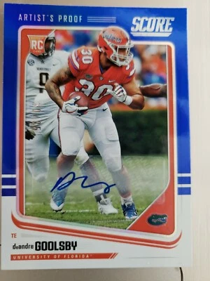 2018 SCORE DeANDRE GOOLSBY ARTISTS PROOF LOW #'D 30/35. BEAUTIFUL ROOKIE AUTO  - Image 1 of 4