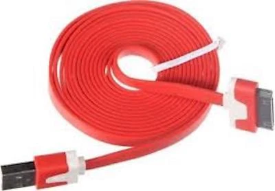 NTJ 6FT Flat Noodle data Charger power Cable cord for iPhone 4 4s 3 iPod Nano 6 - Image 1 of 4