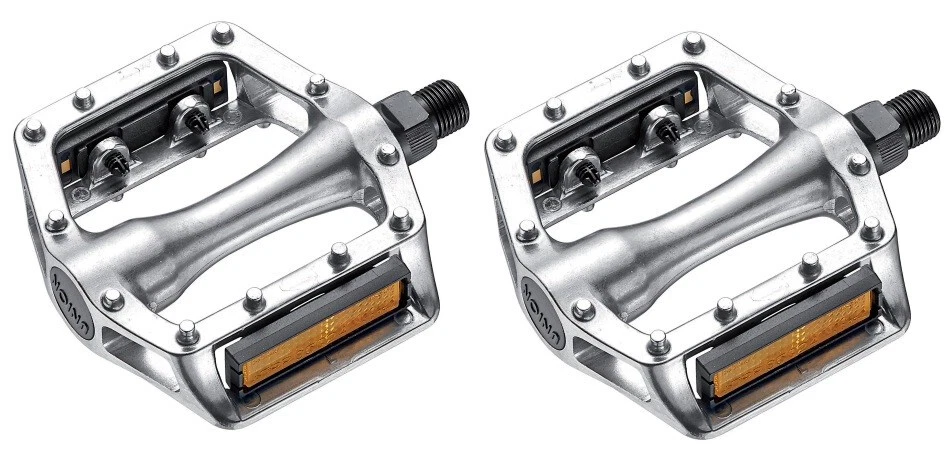 Pedali Freeride Bmx Mtb Alluminio Flat con Pin Argento 9/16 14 mm - Immagine 1 di 1