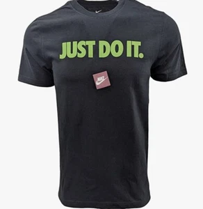 Nike Mens Just Do It Box Crewneck T-Shirt ( Large, Black/Green Text (Nike Box)) - Picture 1 of 4