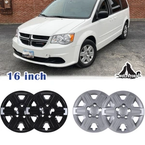 16" Hubcaps For 2008-2016 DODGE GRAND CARAVAN Wheel Rim Cover Bolt-On 4 pieces - Picture 1 of 35