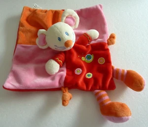 2. DOUDOU PLAT NICOTOY SIMBA SOURIS rouge rose orange escargot patte rayée TTBE - Foto 1 di 3