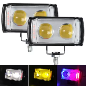 2Pcs 12V 24V DRL Motorbike Motorcycle Front Fog Spot Lights Bike Headlight Lamp - Picture 1 of 8