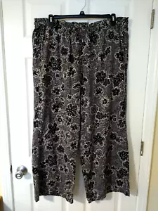 Sonoma Pantaloni a gamba larga in misto lino taglia XXL neri con beige nuovi (LB001K) - Foto 1 di 10