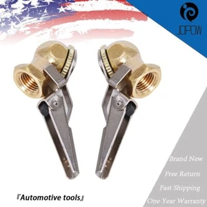 Pair Brass Lock On Tire Inflator Locking Air Chuck Air Hose Attachment 1/4" NPT - Bild 1 von 7