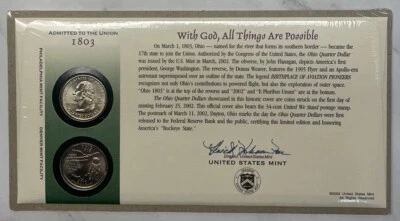 2002 US Mint Quarters Ohio "With God, All things are possible" Sealed cd - Image 1 of 2