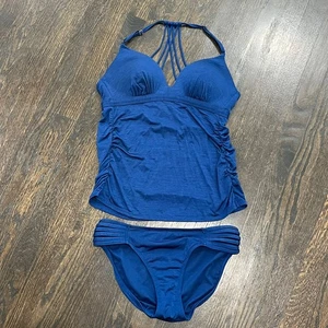 Athleta Aqualuxe Badeanzug Damen mittelblau Zweiteiler Träger 212829 - Bild 1 von 10