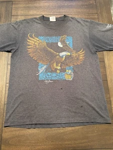 Vintage tolles Smoky Mountains Hemd Herren XL grau Weißkopfseeadler Oneita 50/50 1990 - Bild 1 von 15