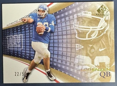 2004 SP Game Used Jared Lorenzen Gold RC #’d 22/50!! Jersey #! Kentucky Wildcats - Image 1 of 4