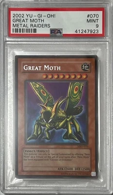 2002 Yu-Gi-Oh! PSA 9 MINT 'Great Moth' MRD-070 ~SILVER LETTER RARE~ COMPLETER - Image 1 of 3