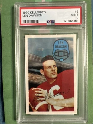 1970 KELLOGG'S #6 LEN DAWSON PSA 9 MINT Kansas City Chiefs HOF - Image 1 of 4