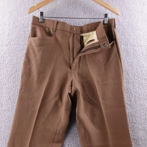 Levis Action Slacks Men's Brown Flat Front Twill Pants Vintage 30x30 USA - Picture 1 of 7