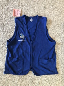 Sam's Club Mens M Employee Vest Blue Happy To Help Zipper Pockets Uniform - Picture 1 of 23