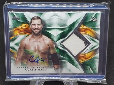 CURTIS AXEL 2019 Topps WWE Undisputed Authentic Shirt Relic Green Auto # 50/50 - Image 1 of 3