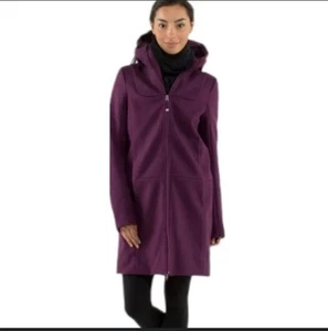Lululemon Plum City Softshell Tweed Coat/Jacket Womens Sz 8 Full Zip Hoodie - Picture 1 of 9
