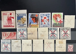 IBERMONEDA| Sellos Guerra Civil locales mixtos 19 dif. Rep  mayoría *-** - Imagen 1 de 1