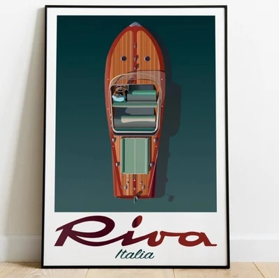 Riva boat italia poster - boat Italian vintage poster