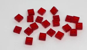 20 x Lego® Platte 1x1 mit Noppe flach  transparent rot 3024 - Picture 1 of 2