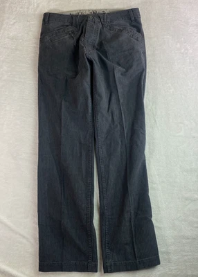 Diesel Chi-Rcs Pants Mens 32 Gray Pinstripe Regular Slim Fit Button Fly Cotton - Image 1 of 4