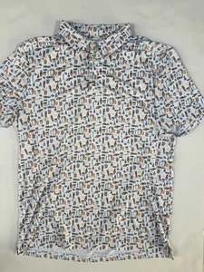 Burlebo Beer & Crawfish Print Button Down Hemd Herren Medium Kurzarm - Bild 1 von 8