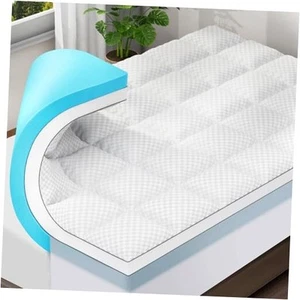 Dual-Layer 4 Inch Full Size Memory Foam Mattress Topper for Back Pain, 2 Inch - Picture 1 of 7