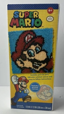 Super Mario Dimensions Latch Hook Rug Kit 12x12” NEW Open Box - Image 1 of 4