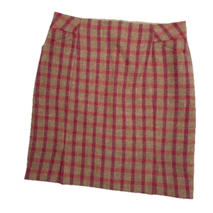Minigonna Boden British Tweed by Moon marrone e rosa foderata in lana taglia 6 US 10 UK NUOVA - Foto 1 di 6