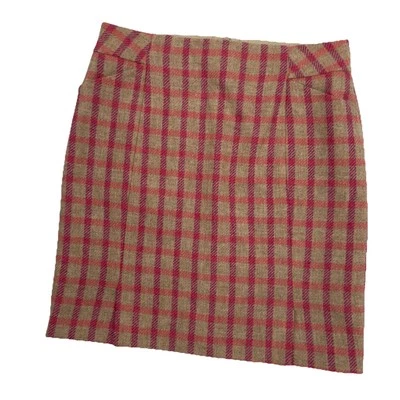 Boden British Tweed by Moon Tan & Pink Wool Lined Mini Skirt Size 6 US 10 UK NEW - Image 1 of 4