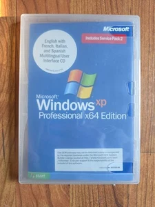 MICROSOFT WINDOWS XP PROFESSIONAL X64 EDITION BIT VERSION CD W/ KEY - Afbeelding 1 van 4